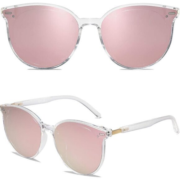 ⚡SOJOS Womens Clear Trendy Classic Round Retro Vintage Large Frame Sunglasses - Picture 3 of 5